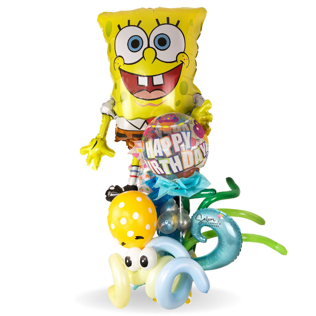 Spongebob balloon bouquet. Birthday balloons. Saleml Oregon balloon delivery