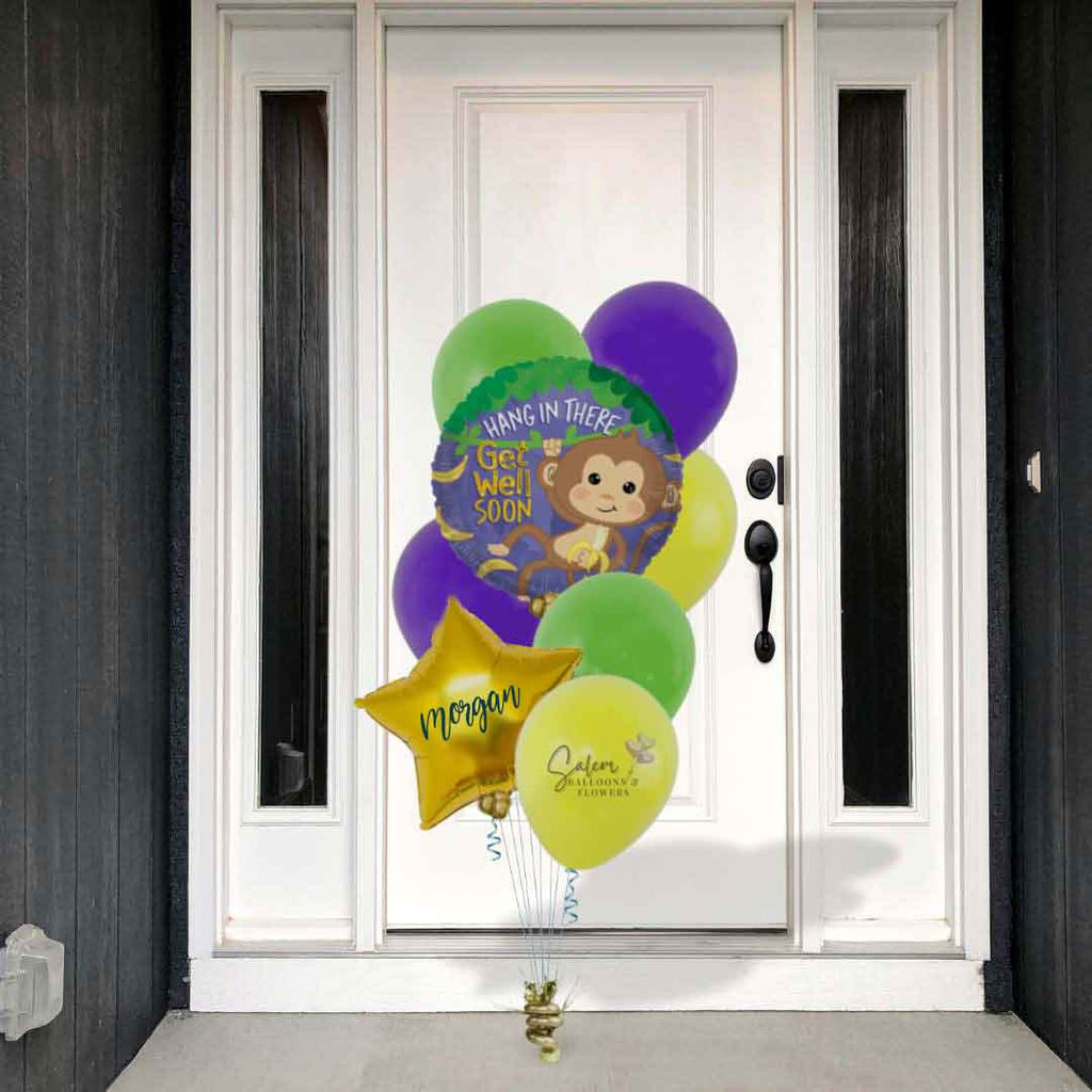 A Get Well Soon Balloon bouquet Featuring  