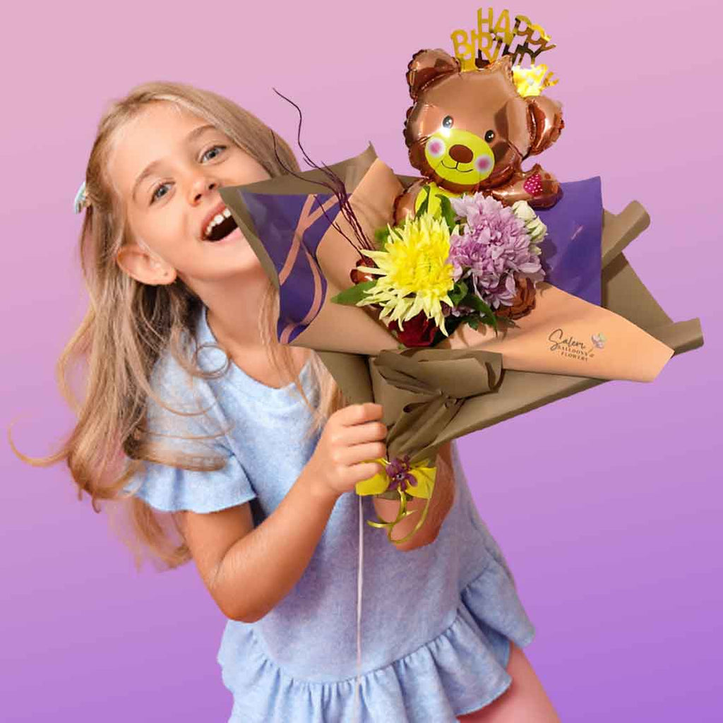 Bear-y Sweet Flower Balloon bouquet