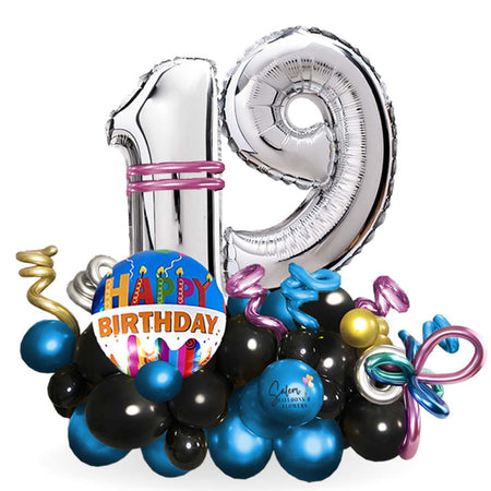 birthday balloon number. Delivery available in Salem Oregon and nearby cities. Chrome balloons. Silver balloon numbers